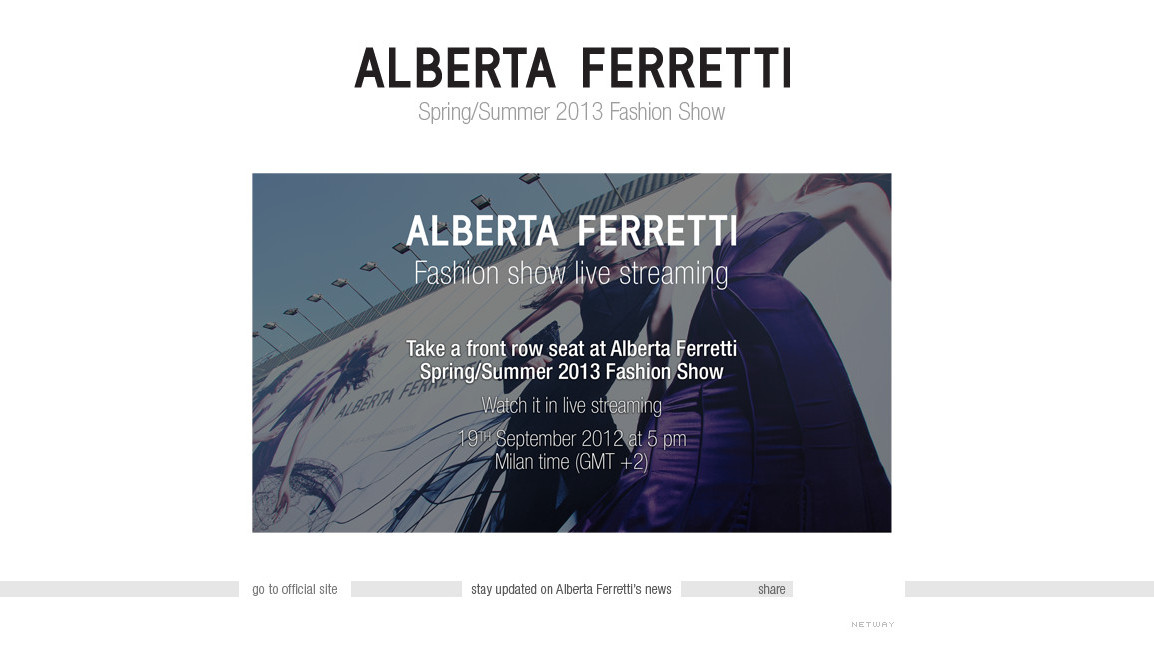 Alberta Ferretti - Spring Summer 2013 - Fashion Show Live Streaming