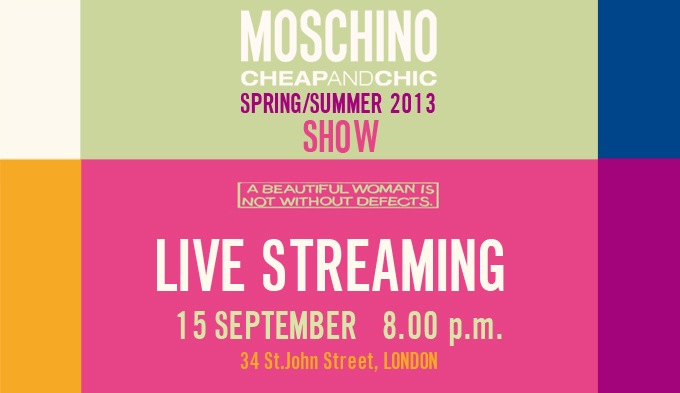 Moschino Cheap And Chic Spring Summer 2013 Fashion Show Live Streaming 15 September 2012