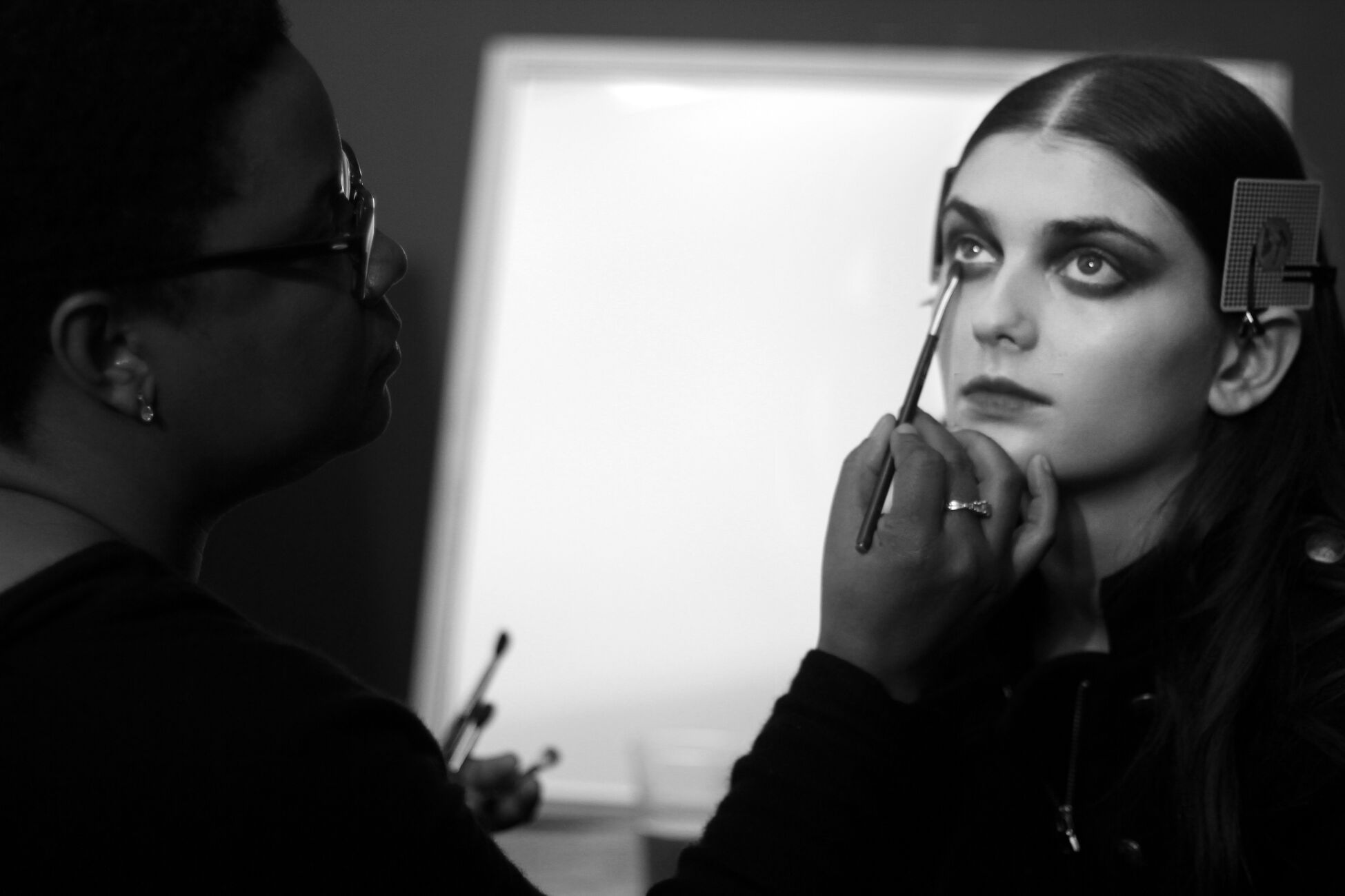 Backstage Makeup Woman Model Mila Schön