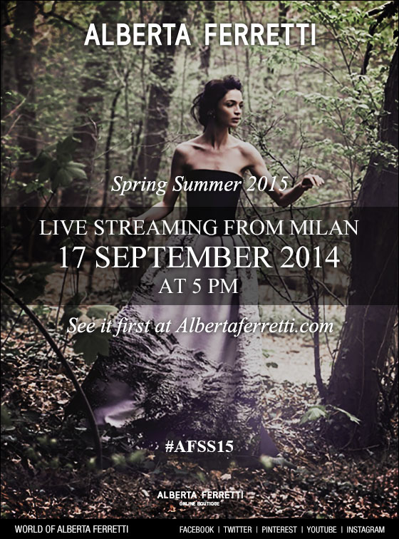 Alberta Ferretti Spring Summer 2015 Fashion Show Live Streaming 17th September 5pm Milan
