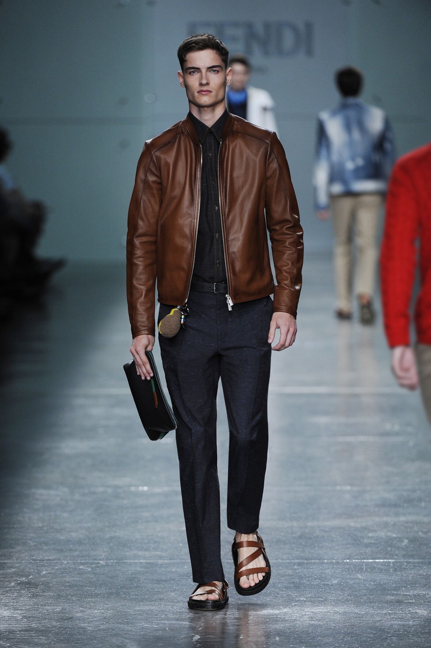 fendi men's leather jacket