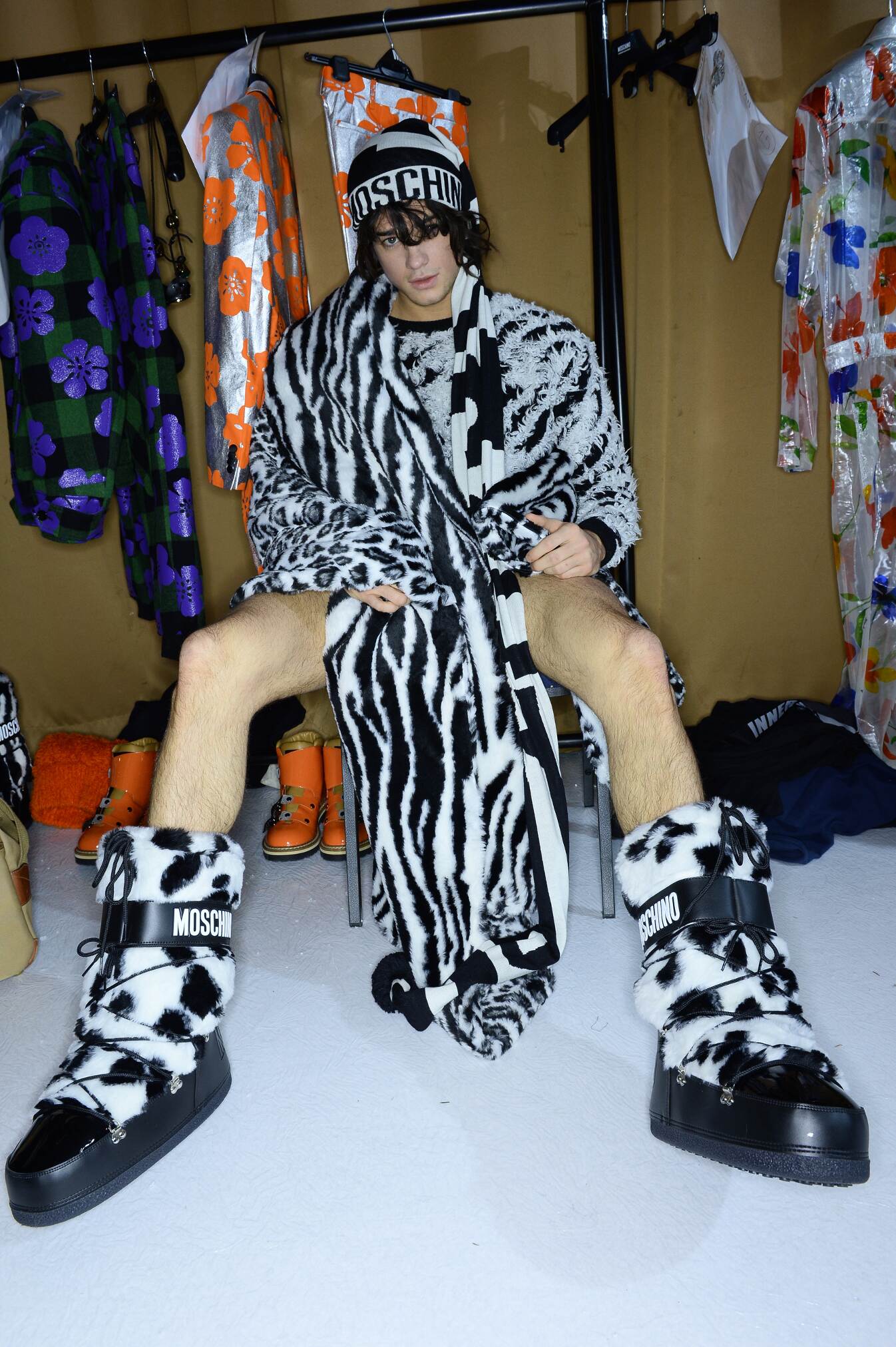 Backstage Moschino Man Model