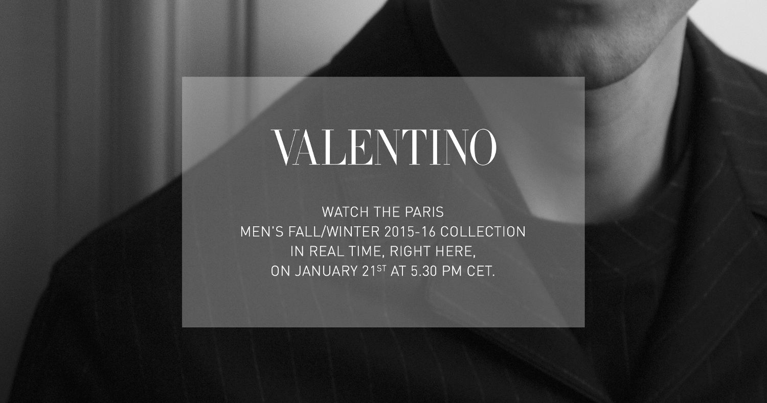 Valentino Fall Winter 2015-16 Men's Fashion Show Live Streaming Paris Fashion Week 
