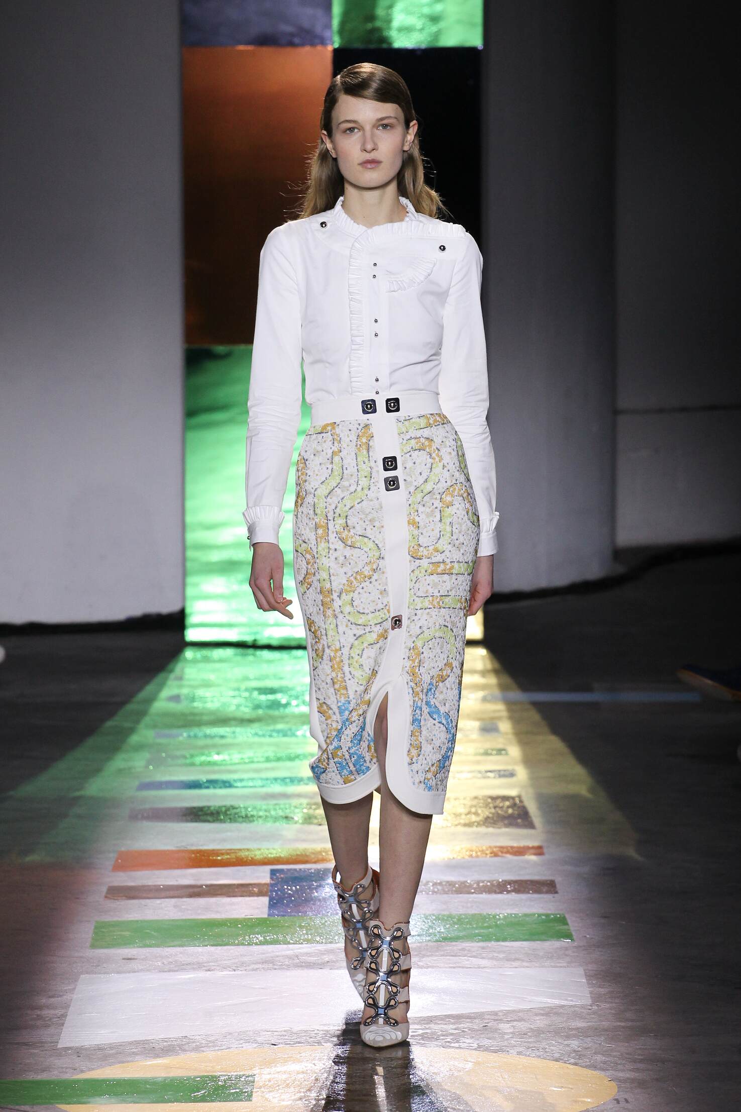 Fashion Woman Model Peter Pilotto Collection Catwalk Fashion Woman Model Peter Pilotto Collection Catwalk