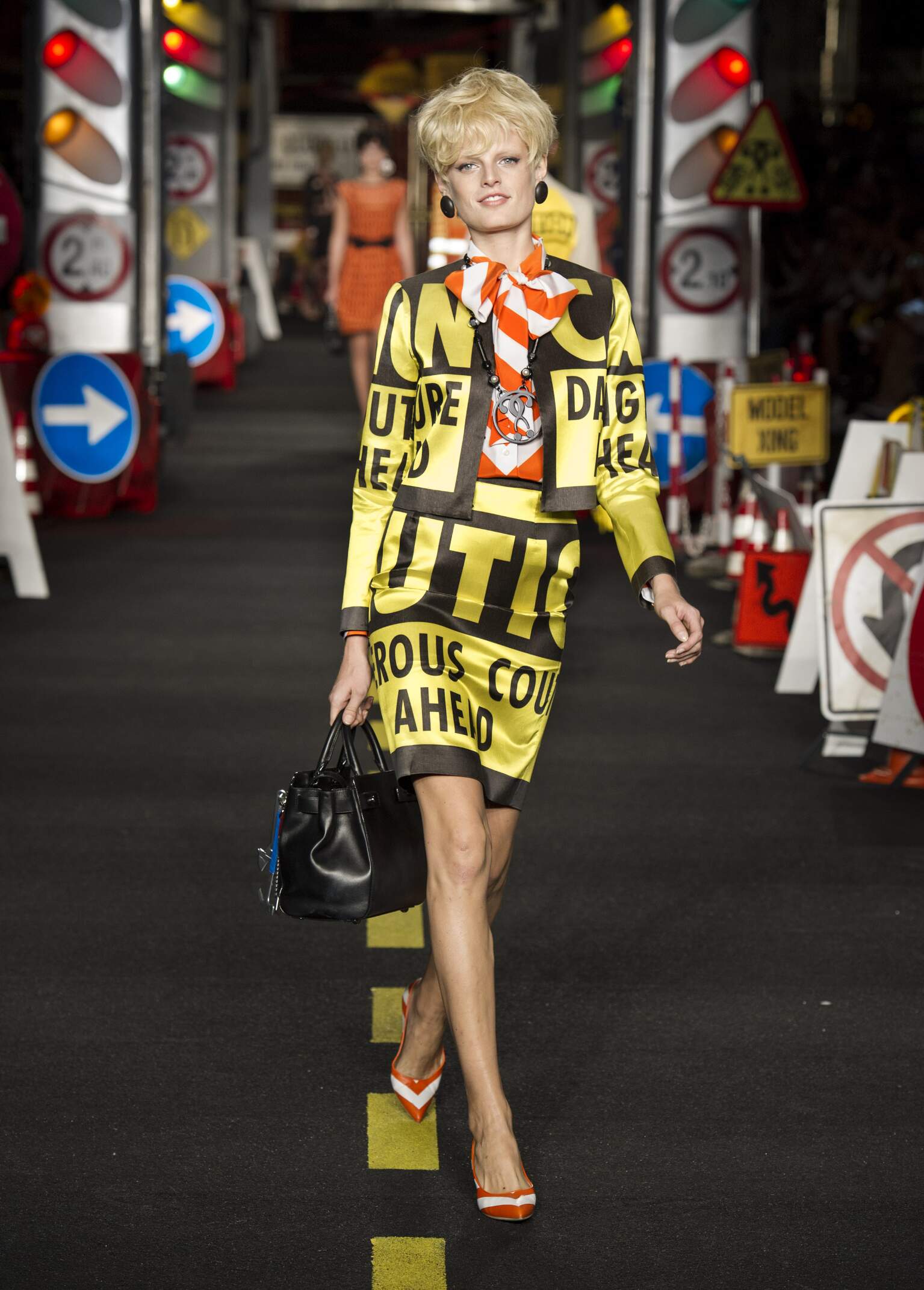 Fashion Woman Model Moschino Catwalk