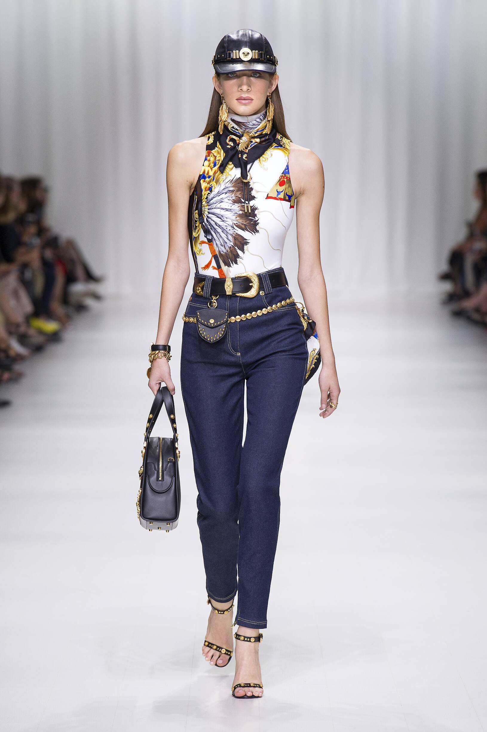 Fashion Woman Model Versace Catwalk