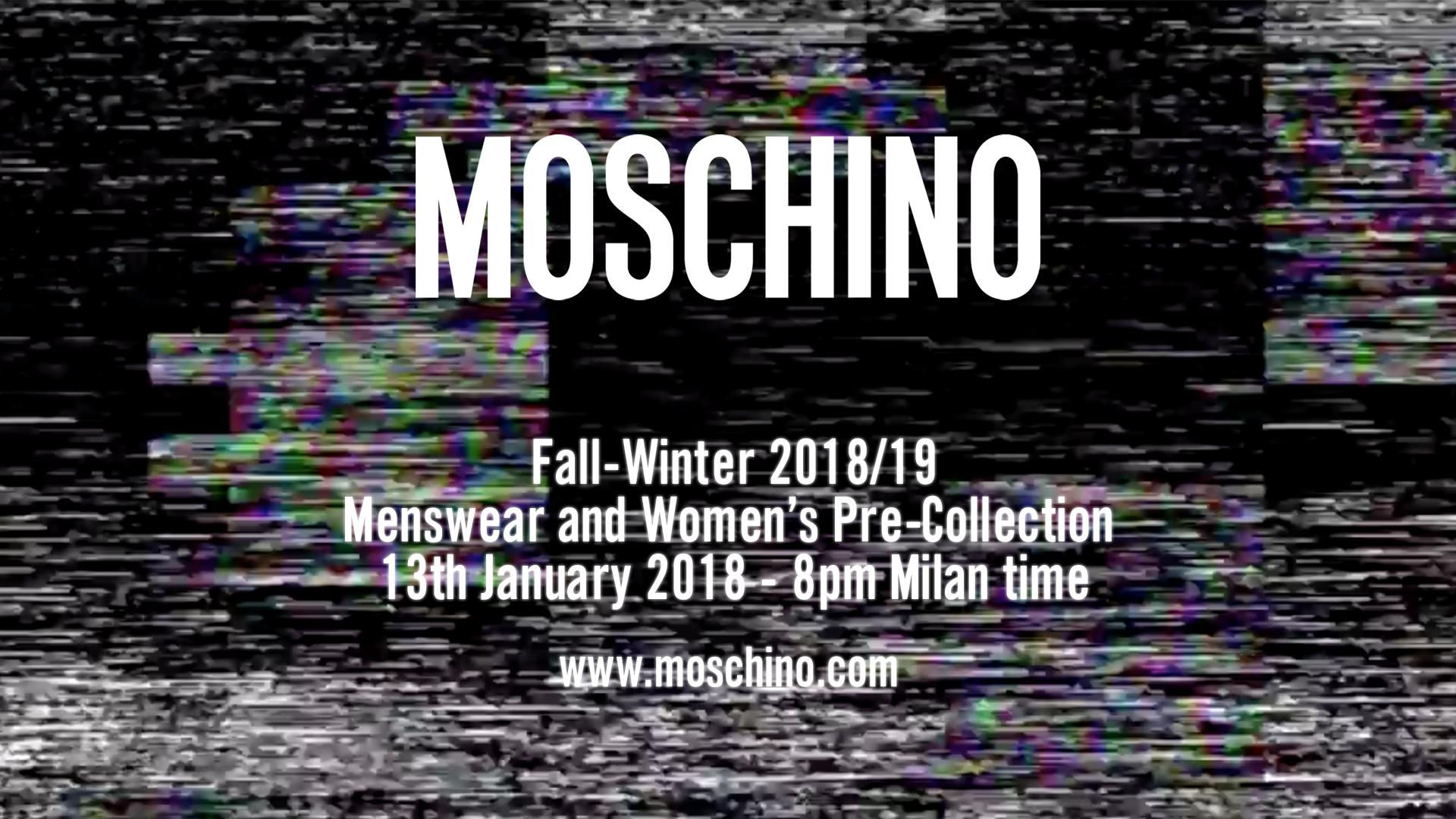 Moschino Fall Winter 2018 Menswear and Women's Pre Collection Fashion Show Live Streaming