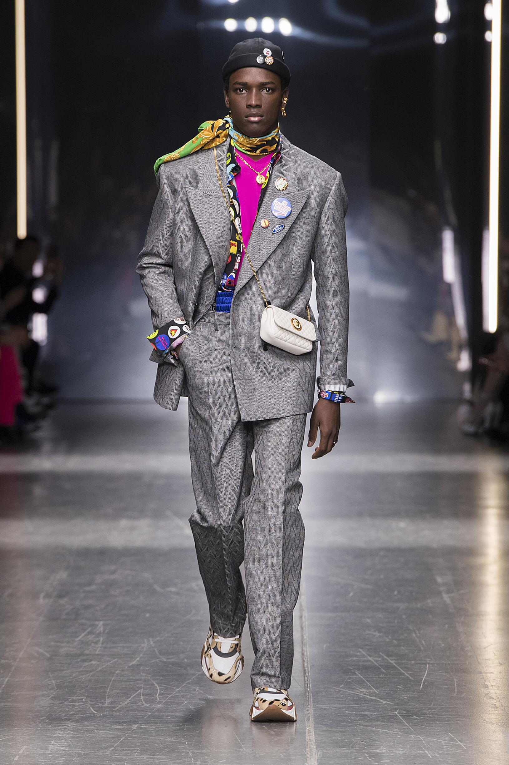 Fashion Show Man Model Versace Catwalk