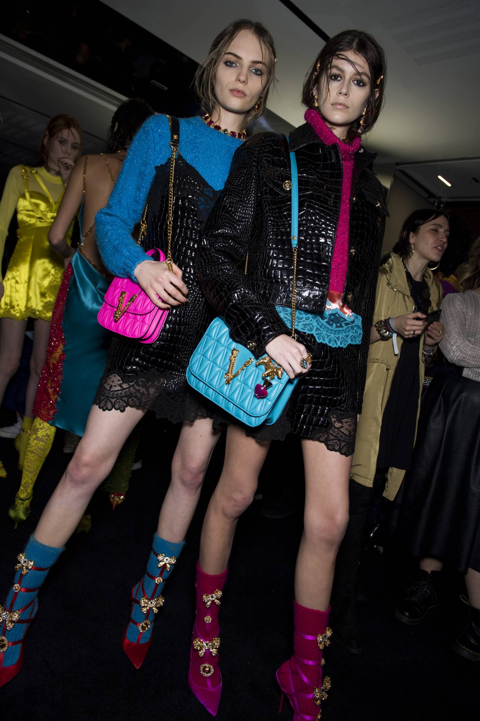 Fashion Models Backstage Versace Fall Winter 2019 Collection