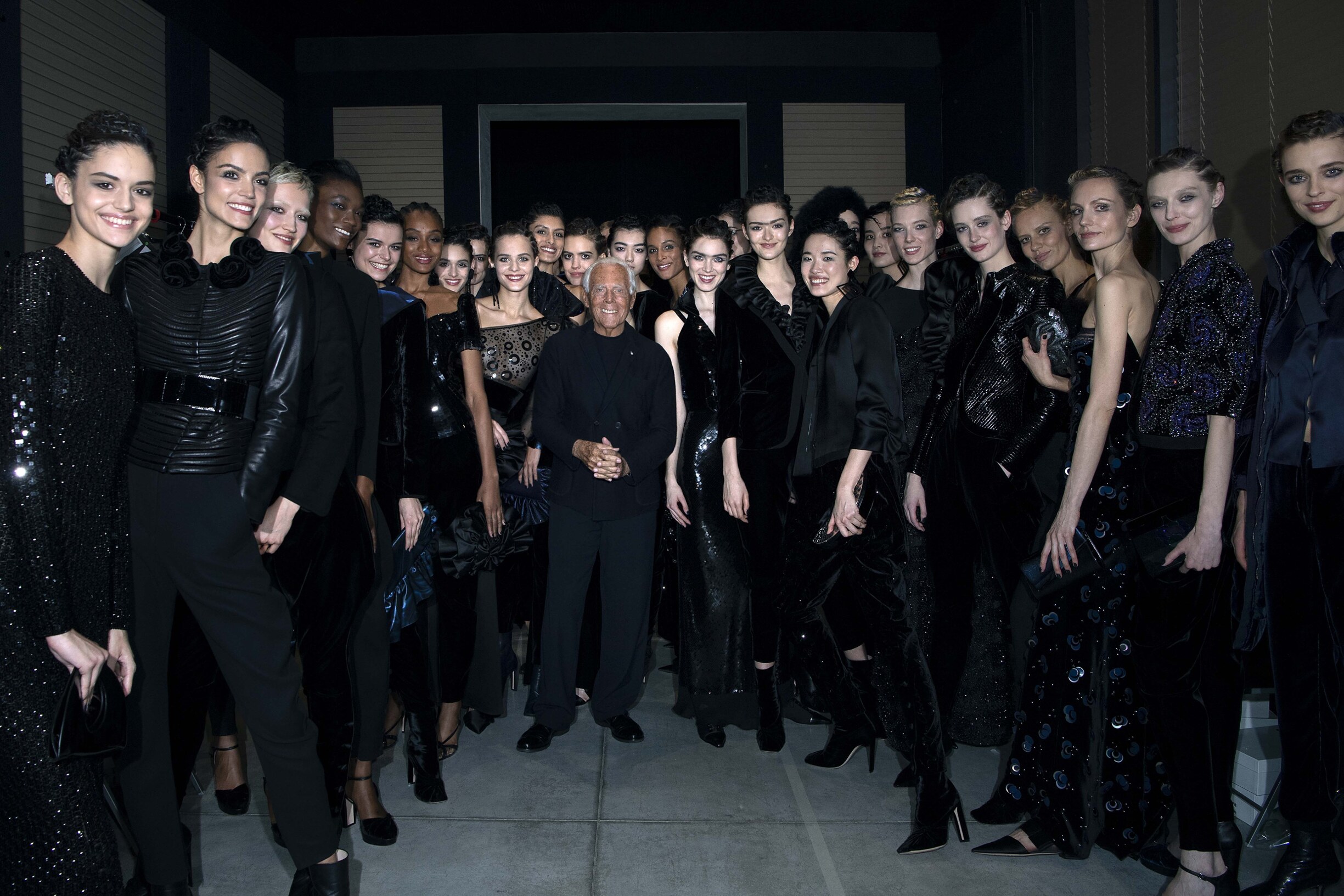 Giorgio Armani with Models