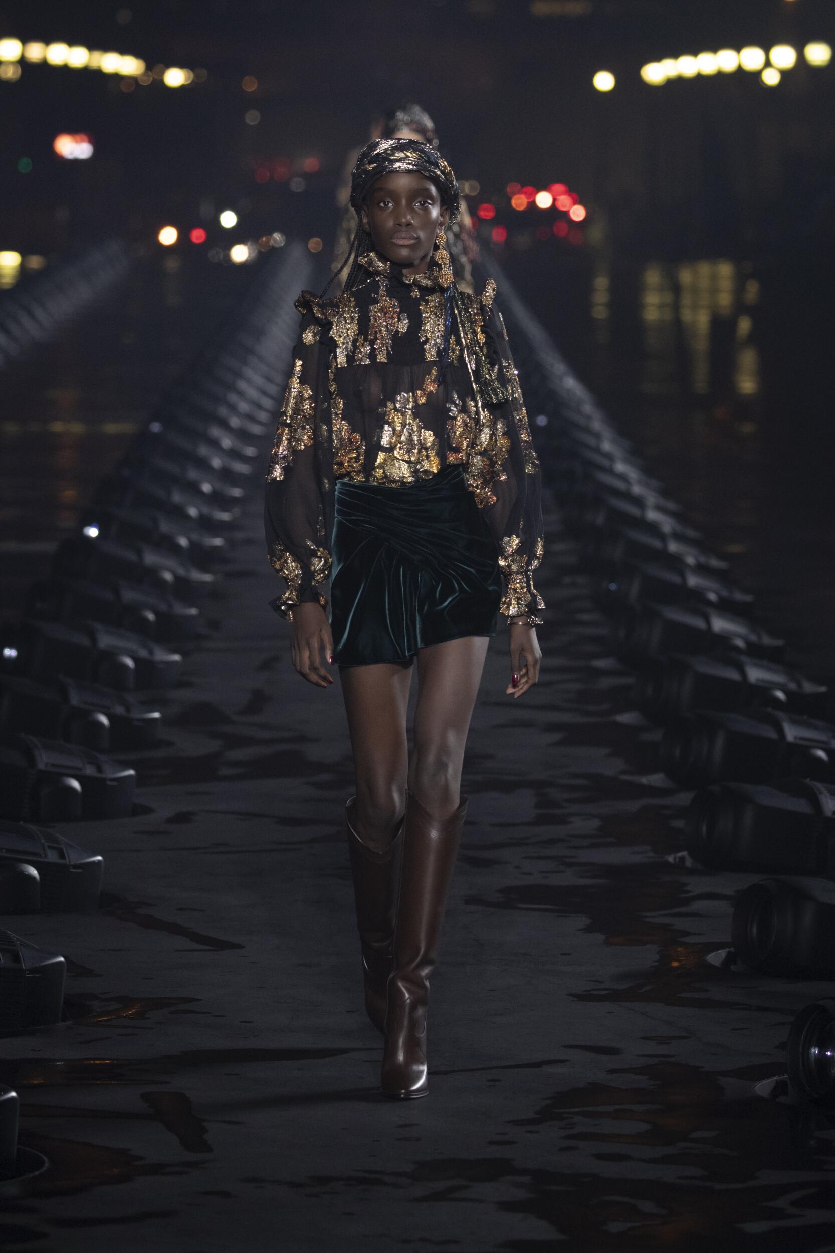 Fashion Model Saint Laurent Catwalk