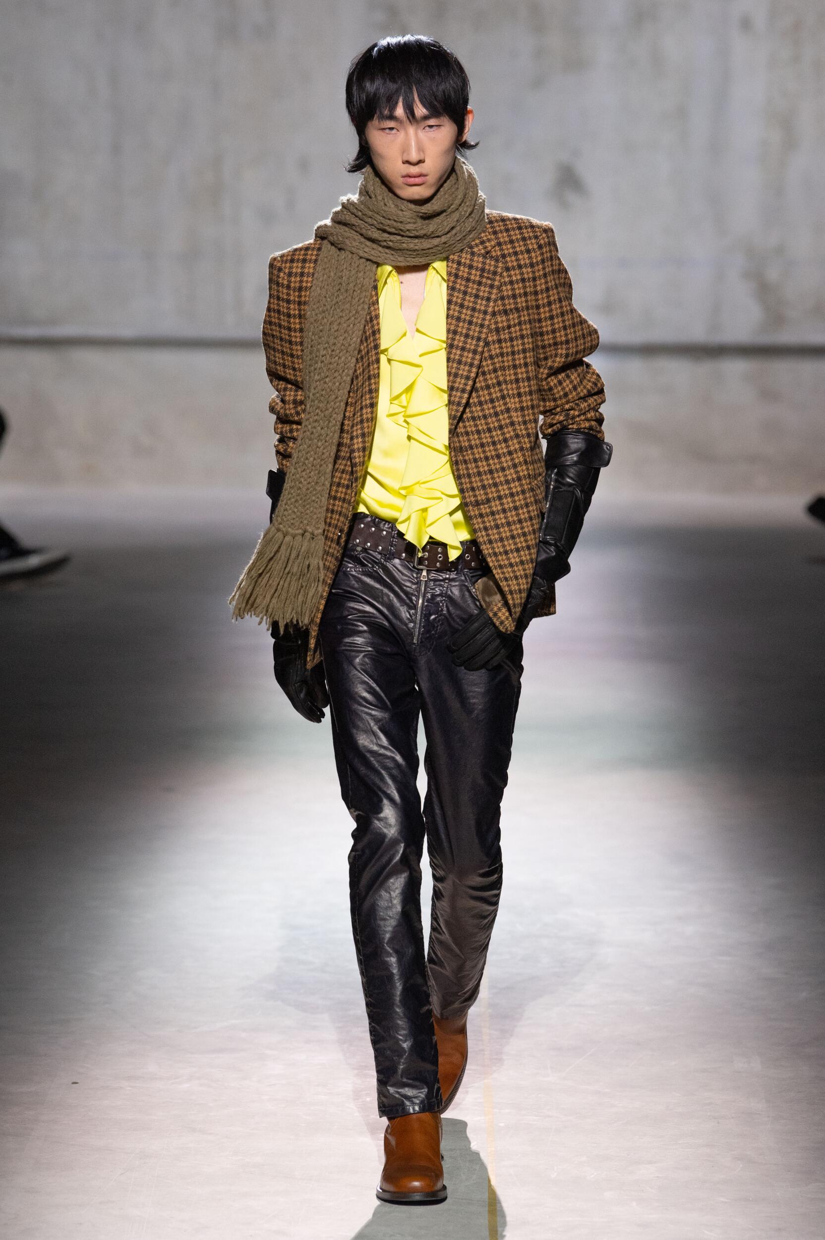 Fashion Show Man Model Dries Van Noten Catwalk